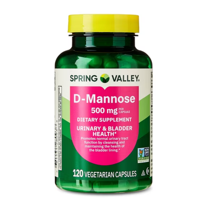 D-Mannose 500mg e 120 Cápsulas Vegetarianas - Spring Valley