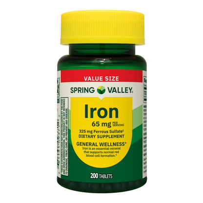 Ferro 65mg com 200 Tabletes - Spring Valley