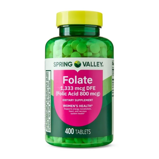 Folato 1333 mcg DFE 400 Tabletes - Spring Valley