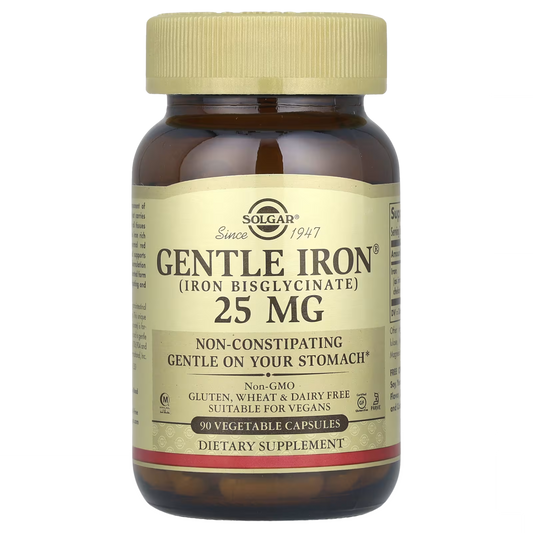 Gentle Iron Bisglicinato de Ferro 25mg 90 Cápsulas - Solgar