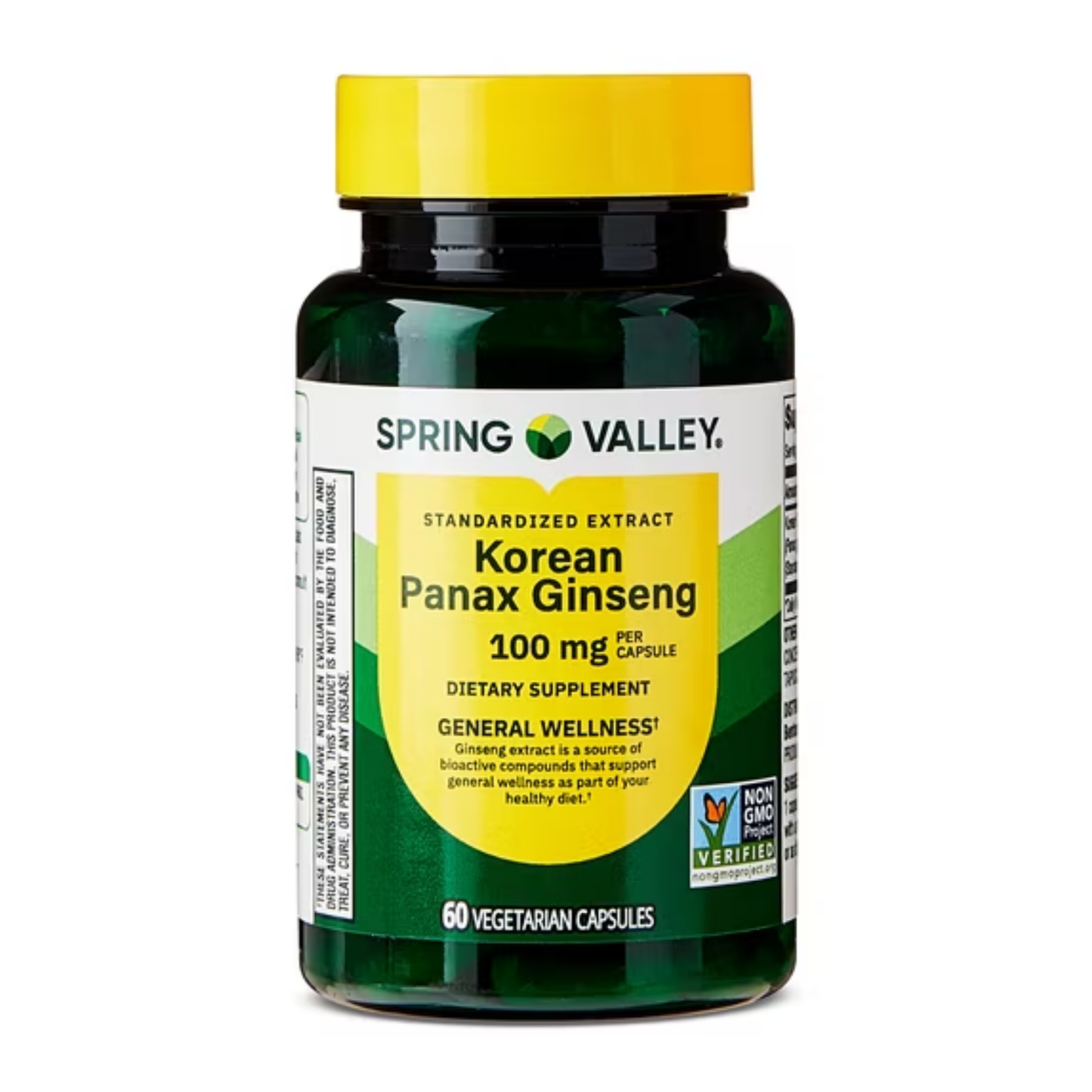 Ginseng Coreano (Panax) 100mg 60 Cápsulas - Spring Valley