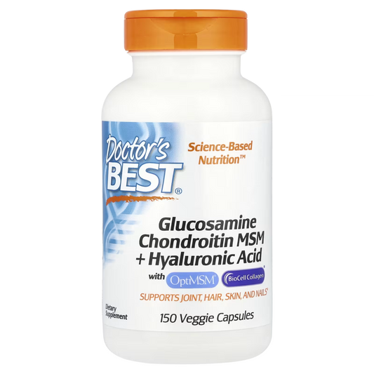 Glucosamina Chondroitin MSM + Ácido Hialurônico 150 Capsulas - Doctor's Best