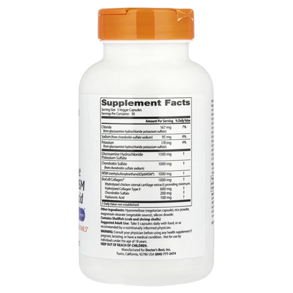 Glucosamina Chondroitin MSM + Ácido Hialurônico 150 Capsulas - Doctor's Best
