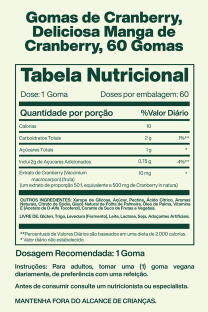 Gomas de Cranberry, Deliciosa Manga de Cranberry, 60 Gomas - Nature's Truth