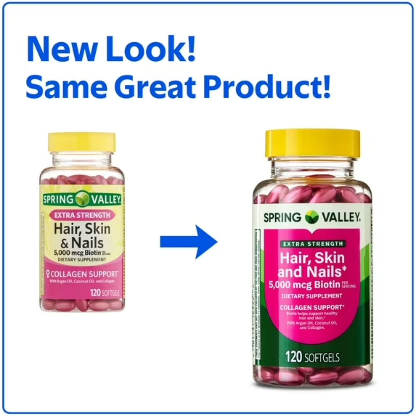 Hair Skin Nail com 120 Softgels - Spring Valley