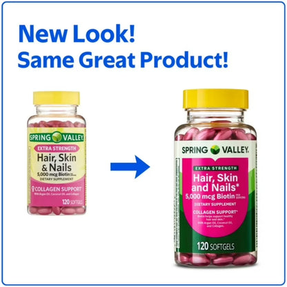 Hair Skin Nail com 120 Softgels - Spring Valley