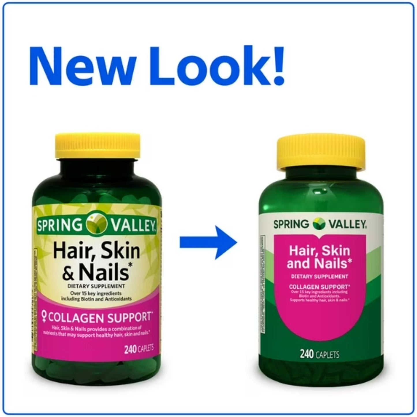 Hair, Skin & Nails 240 Cápsulas - Spring Valley