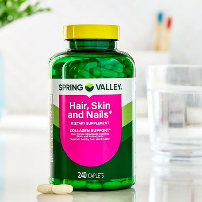 Hair, Skin & Nails 240 Cápsulas - Spring Valley