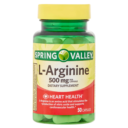 L-Arginina 500mg 50 Cápsulas - Spring Valley