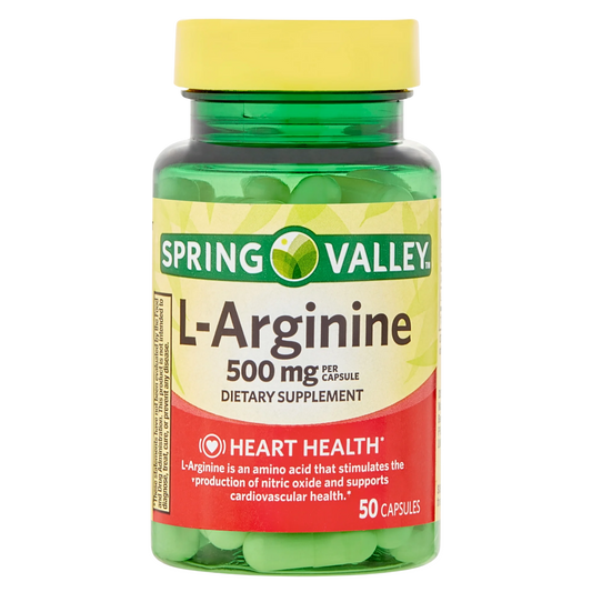L-Arginina 500mg 50 Cápsulas - Spring Valley