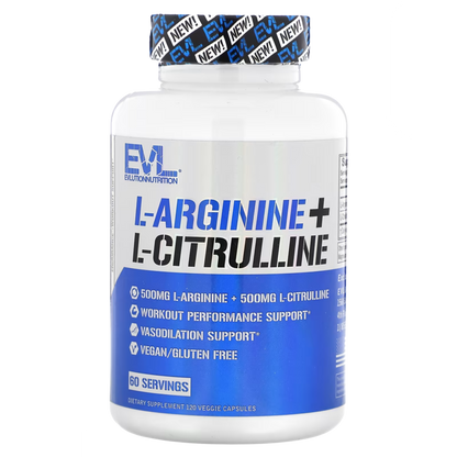 L-Arginina + L-Citrulina 120 Cápsulas Vegetais - EVLution Nutrition