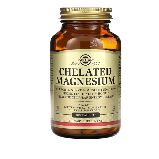 Magnésio Quelado 100 tabletes (100 mg por tablete) - Solgar