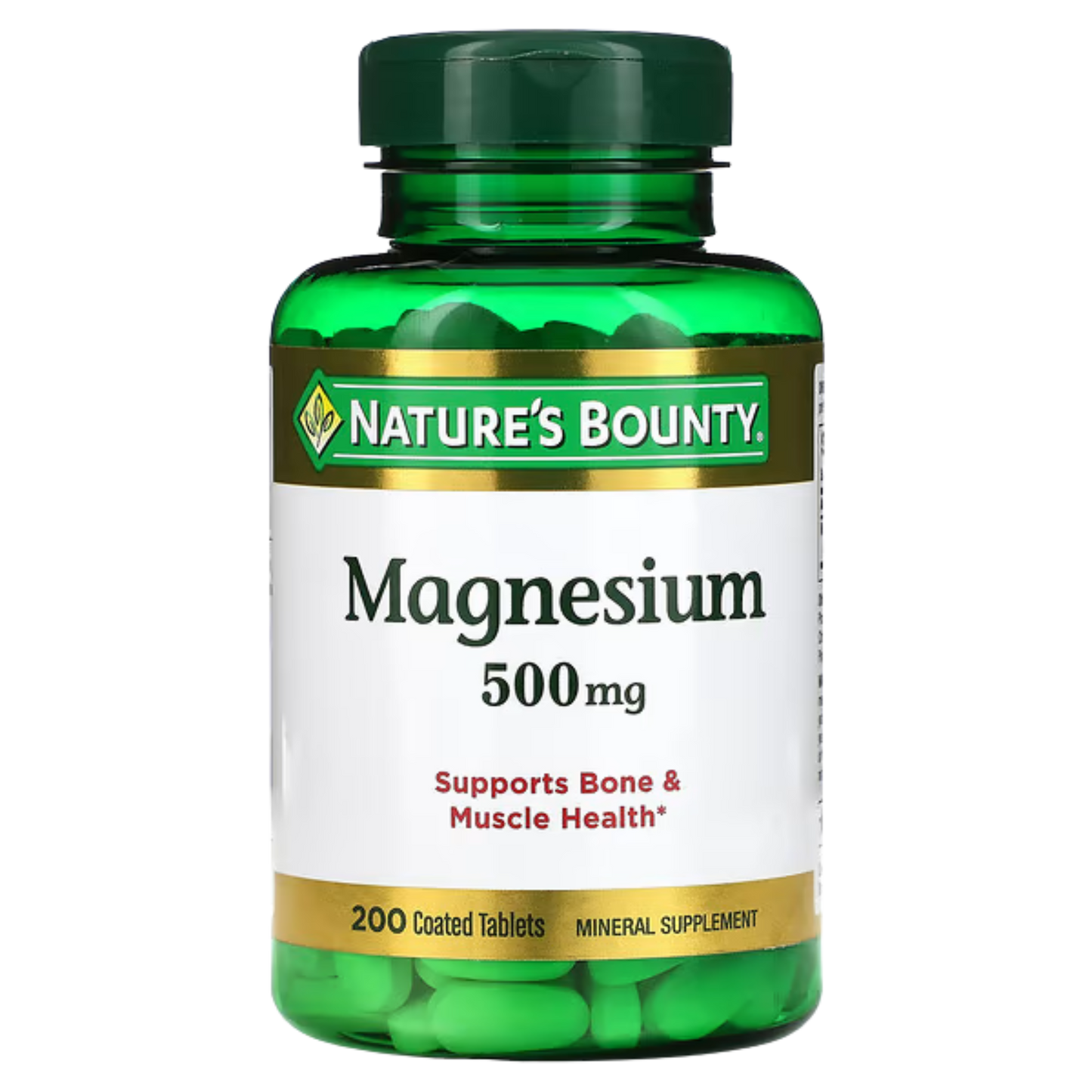 Magnésio 500 mg, 200 comprimidos - Nature's Bounty