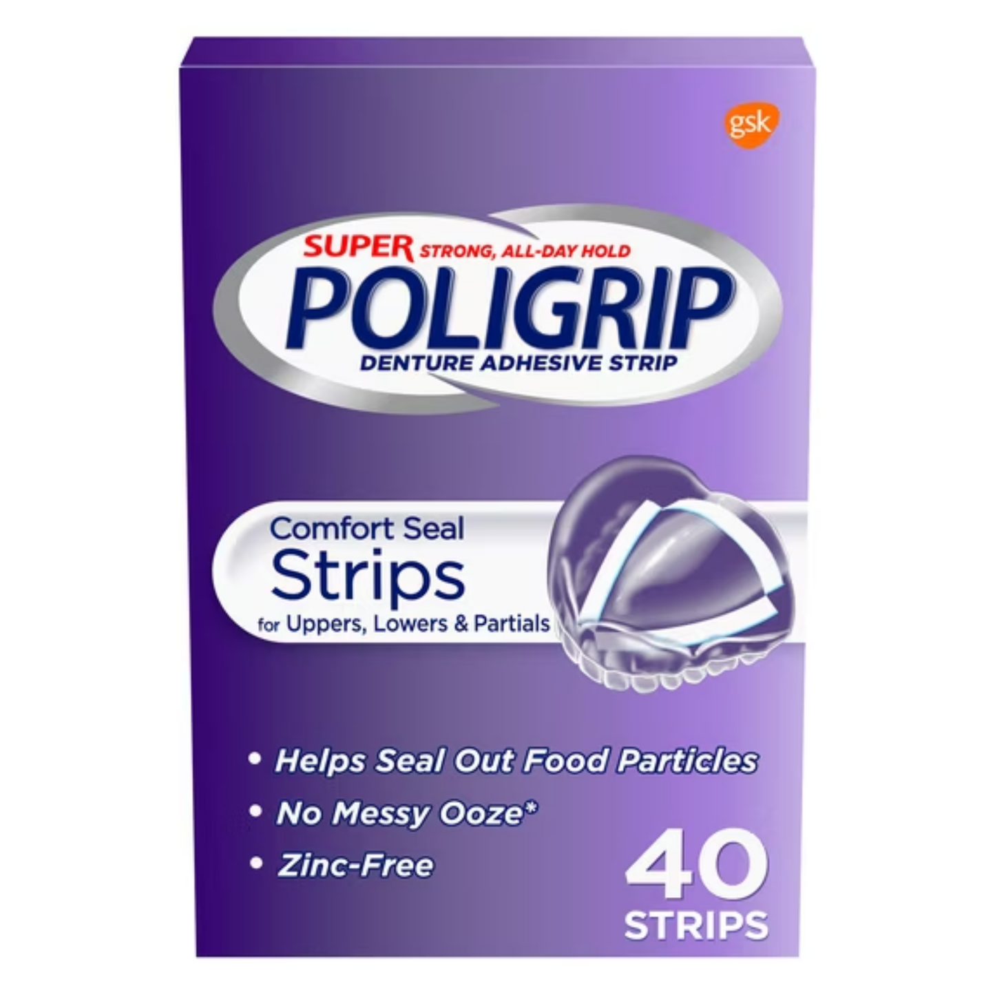 Poligrip , Fixador Adesivo Para Dentadura 40 Fitas - Haleon