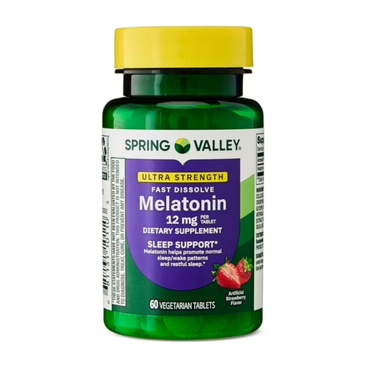 Melatonina 12mg com 60 Tabletes Sabor Morango - Spring Valley