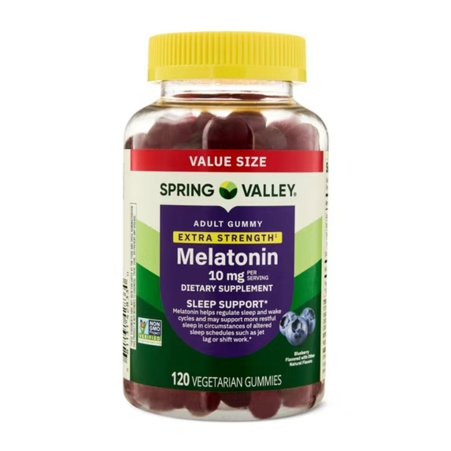 Melatonina 10mg , 120 Gomas Sabor Blueberry - Spring Valley