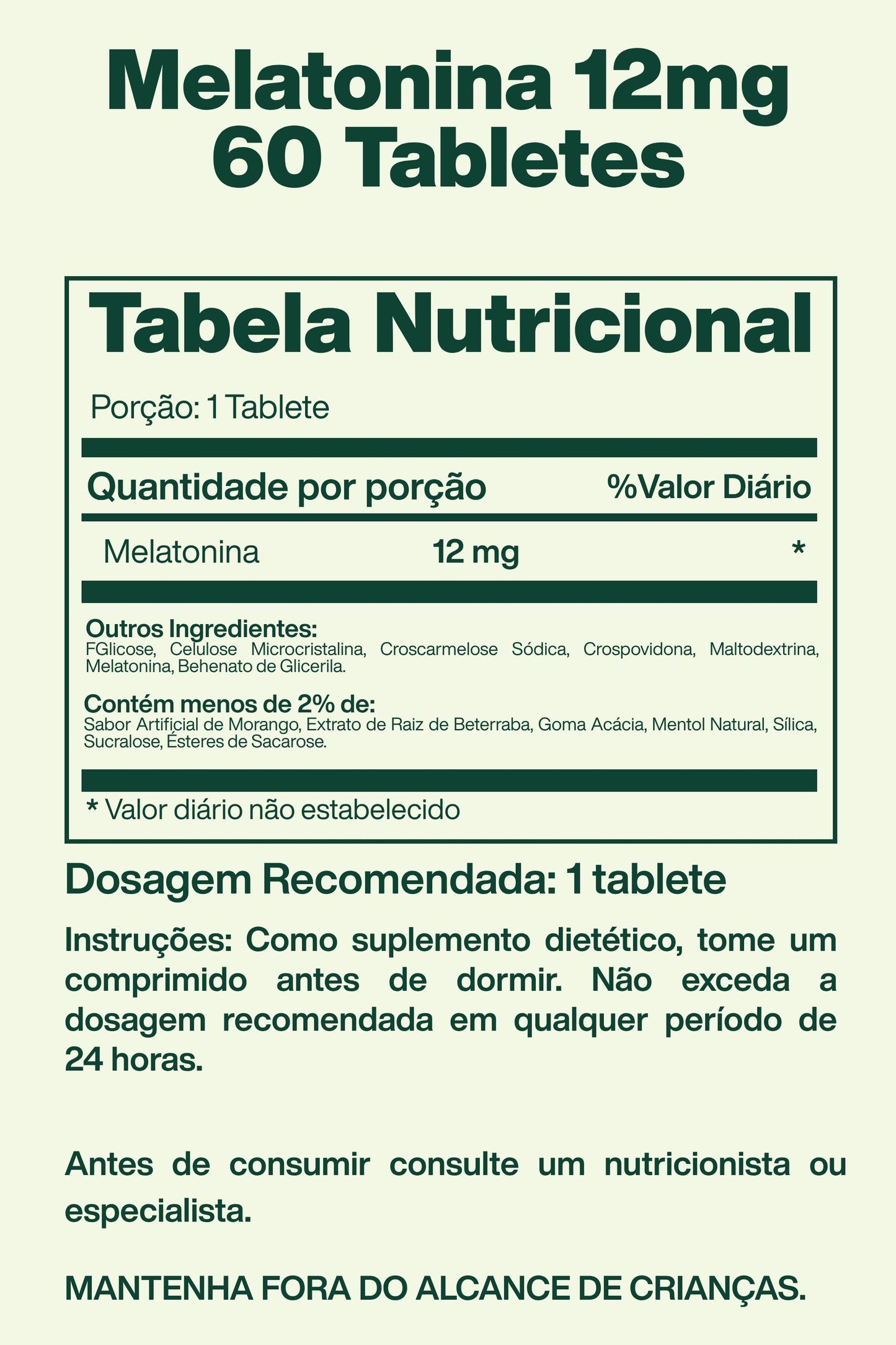 Melatonina 12mg com 60 Tabletes Sabor Morango - Spring Valley