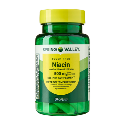 Niacina 500 mg , 60 cápsulas - Spring Valley