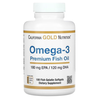 Omega 3 Premium 180 EPA / 120 DHA 100 Softgels - California Gold Nutrition