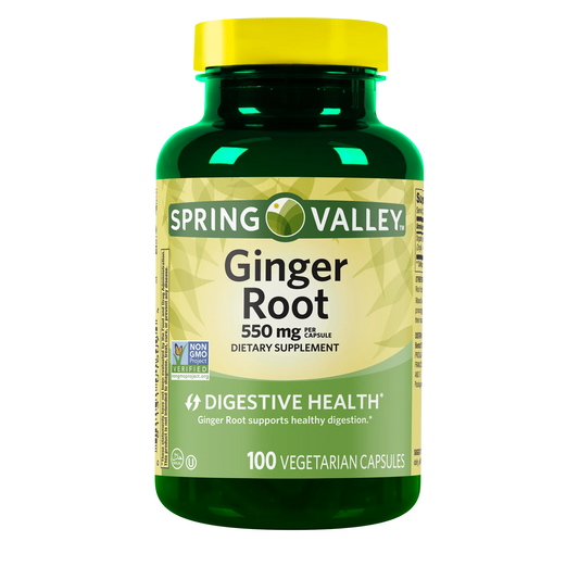 Raíz de Gengibre 550mg 100 Cápsulas - Spring Valley