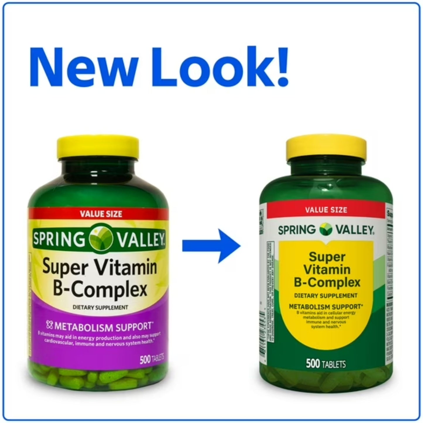 Super Vitamina B Complex 500 Tabletes - Spring Valley