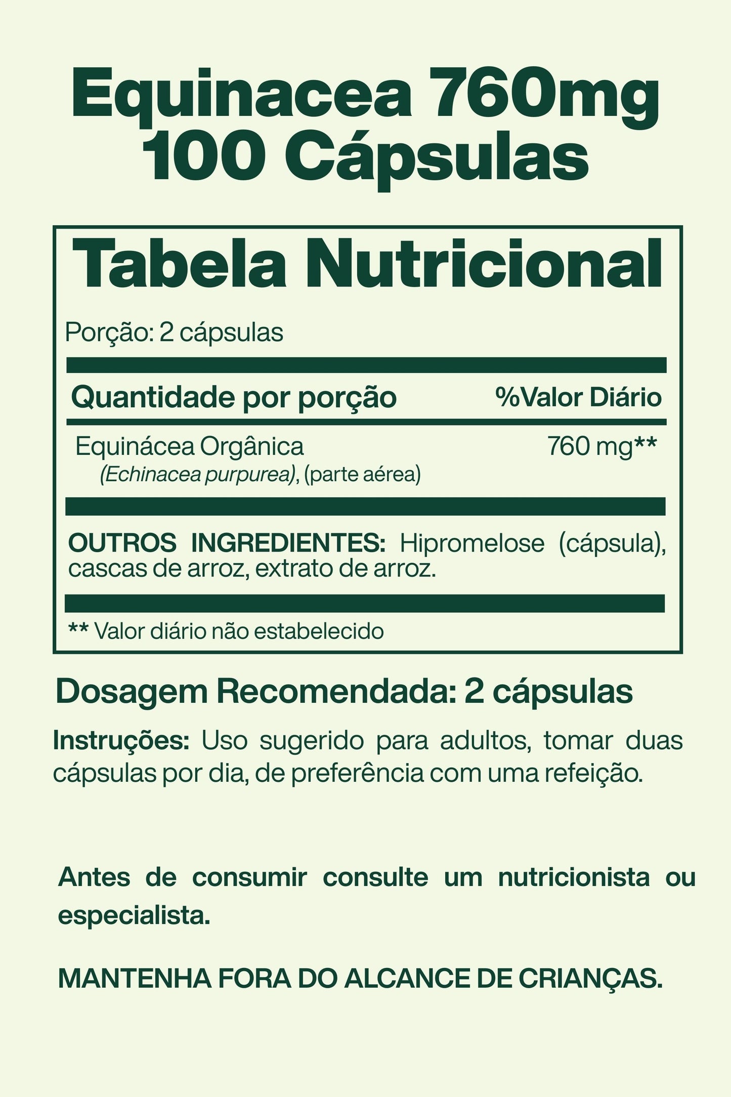 Echinacea 760mg 100 Cápsulas - Spring Valley