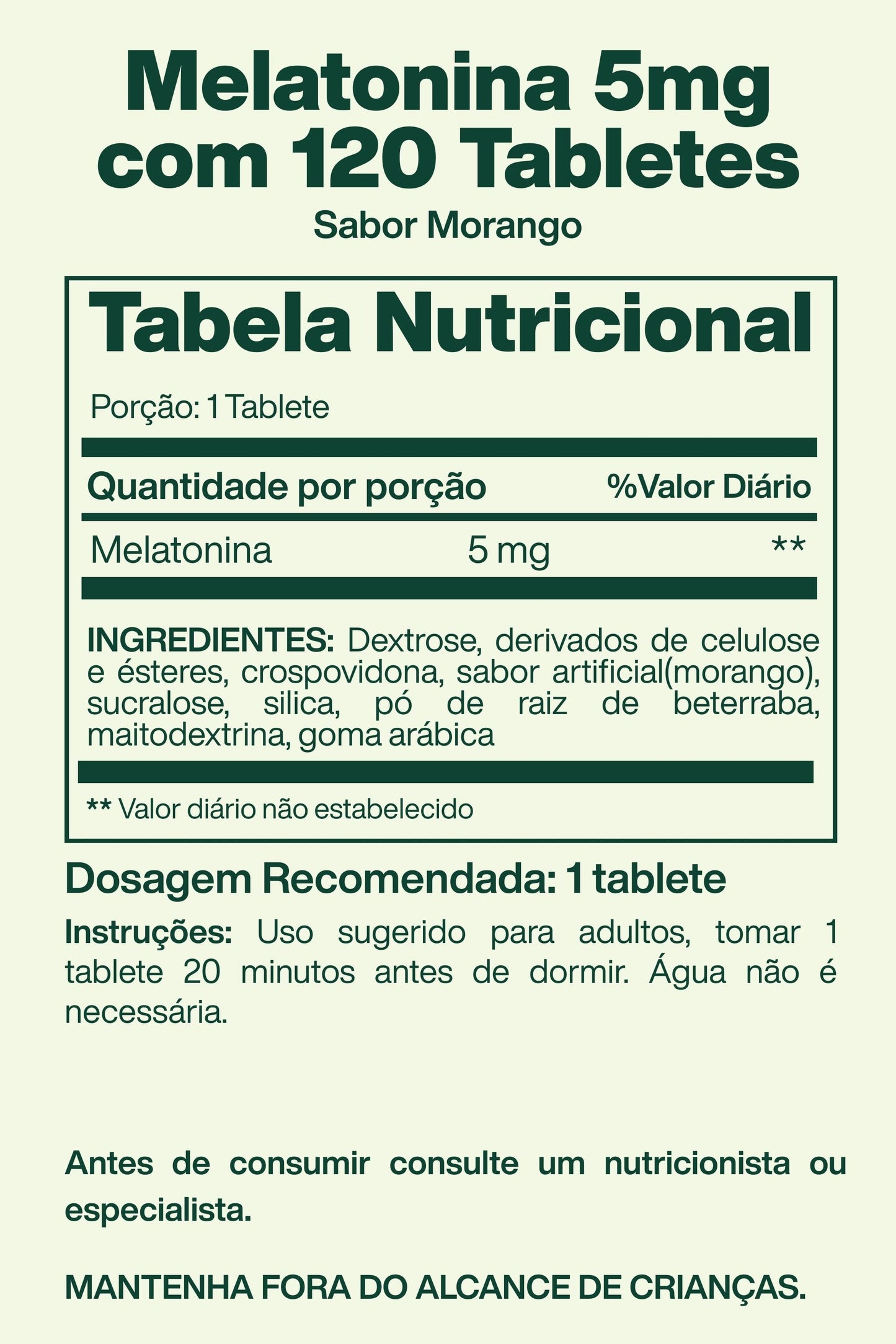 Melatonina 5mg com 120 Tabletes Sabor Morango - Spring Valley
