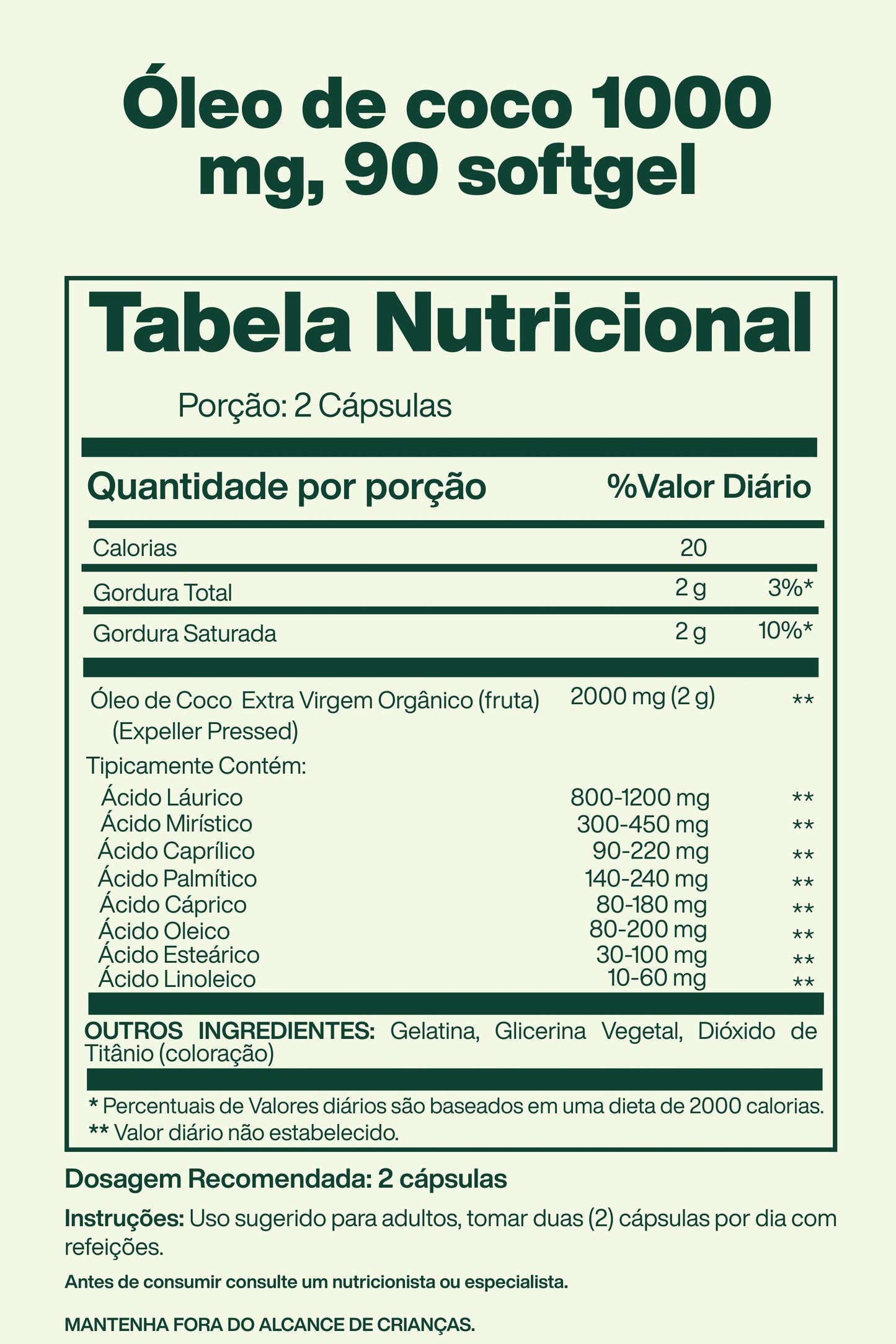 Óleo de coco 1000 mg , 90 softgel - Spring Valley