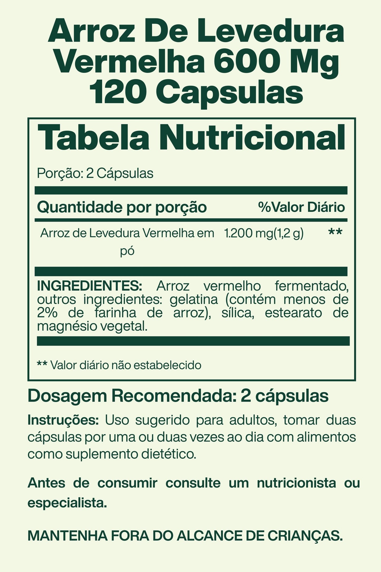 Arroz de Levedura Vermelha 600 mg , 120 cápsulas - Nature's Bounty