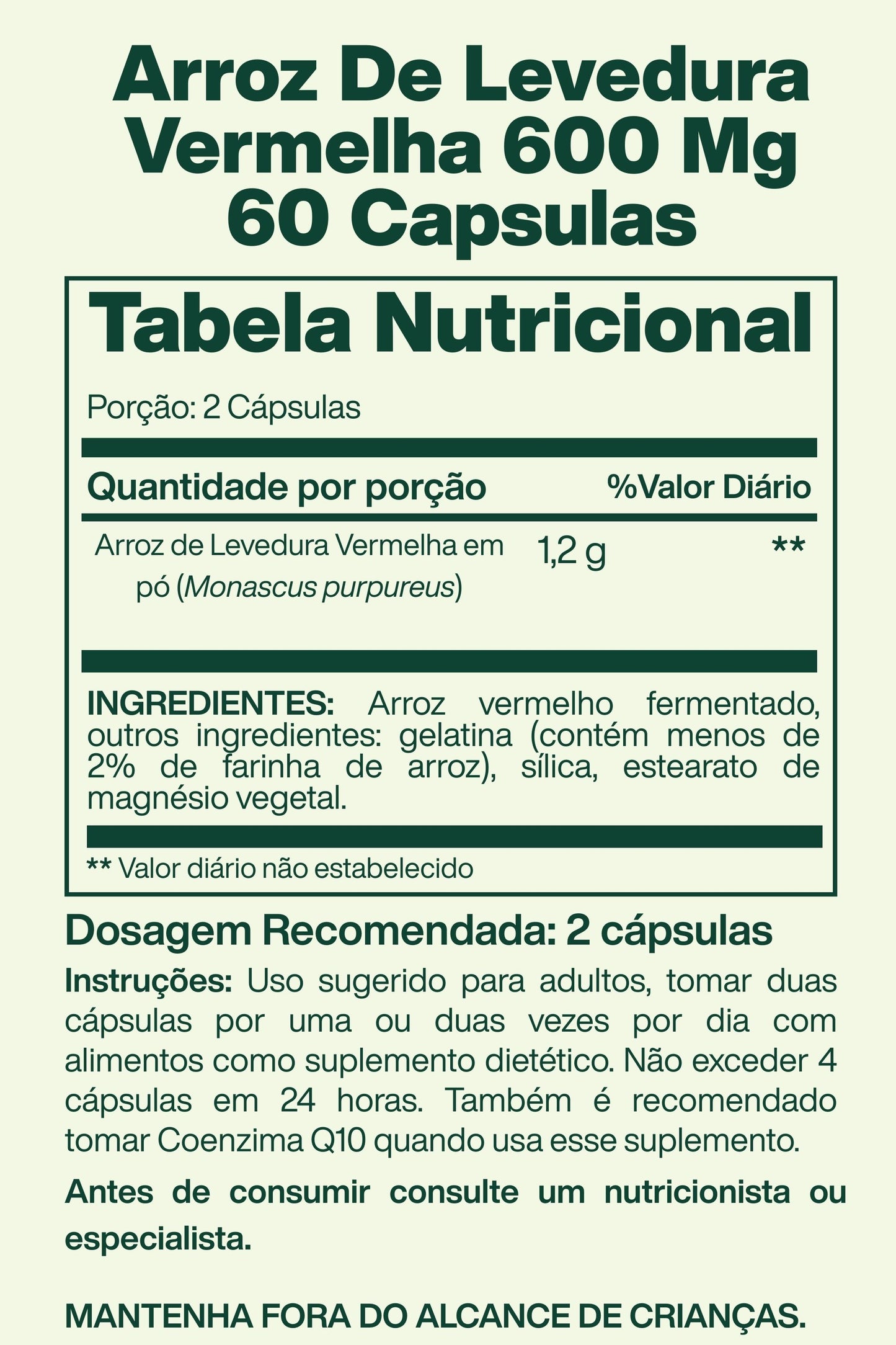 Arroz De Levedura Vermelha 600 Mg 60 Capsulas - Spring Valley