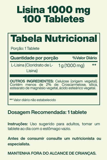 Lisina 1000 mg 100 Tabletes - Spring Valley