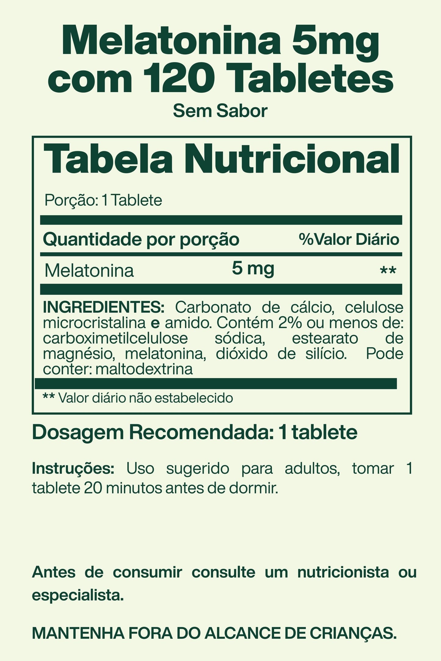 Melatonina 5mg com 120 Tabletes Sem Sabor - Spring Valley