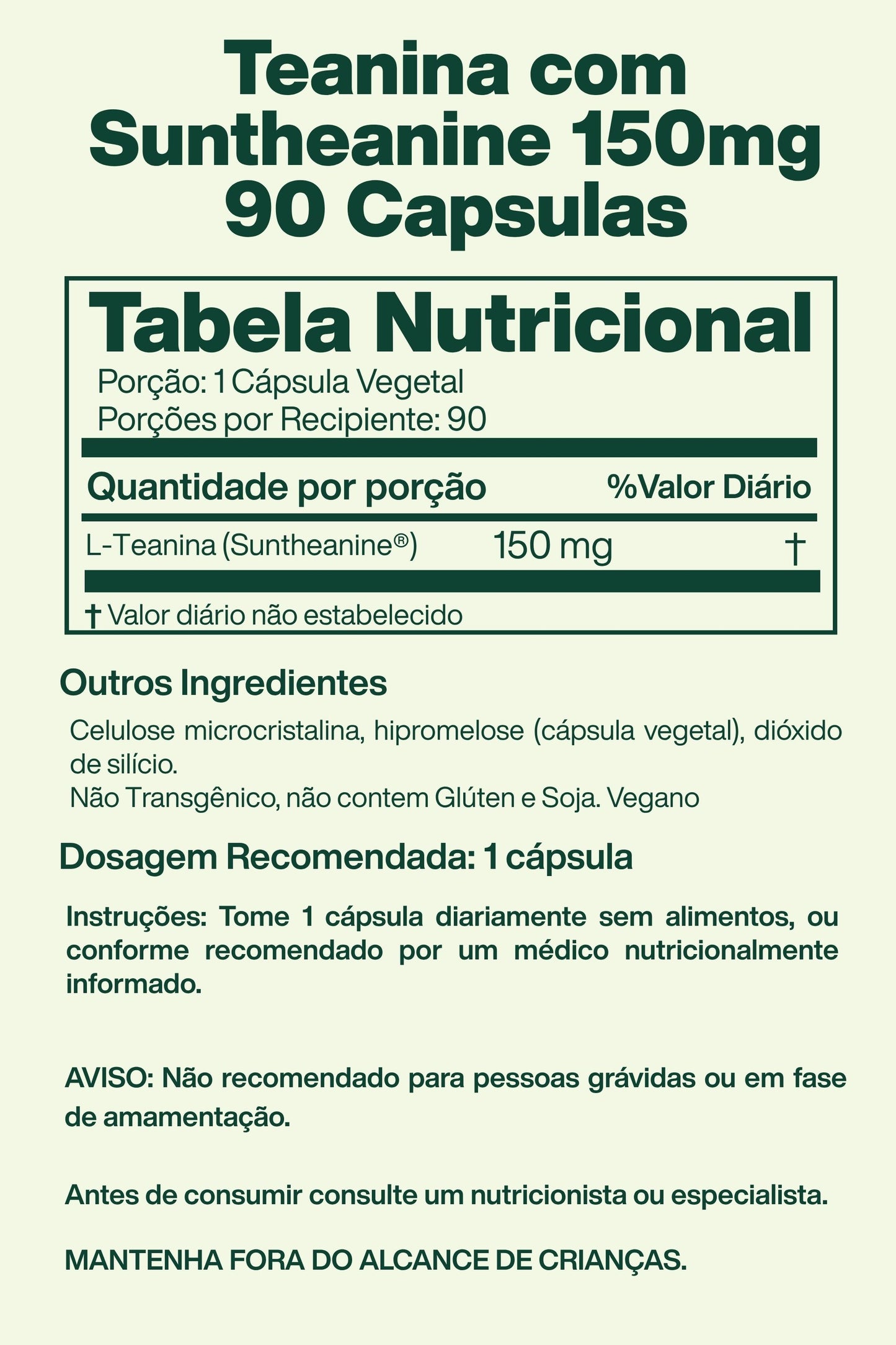 Teanina com Suntheanine 150mg 90 Capsulas - Doctor's Best