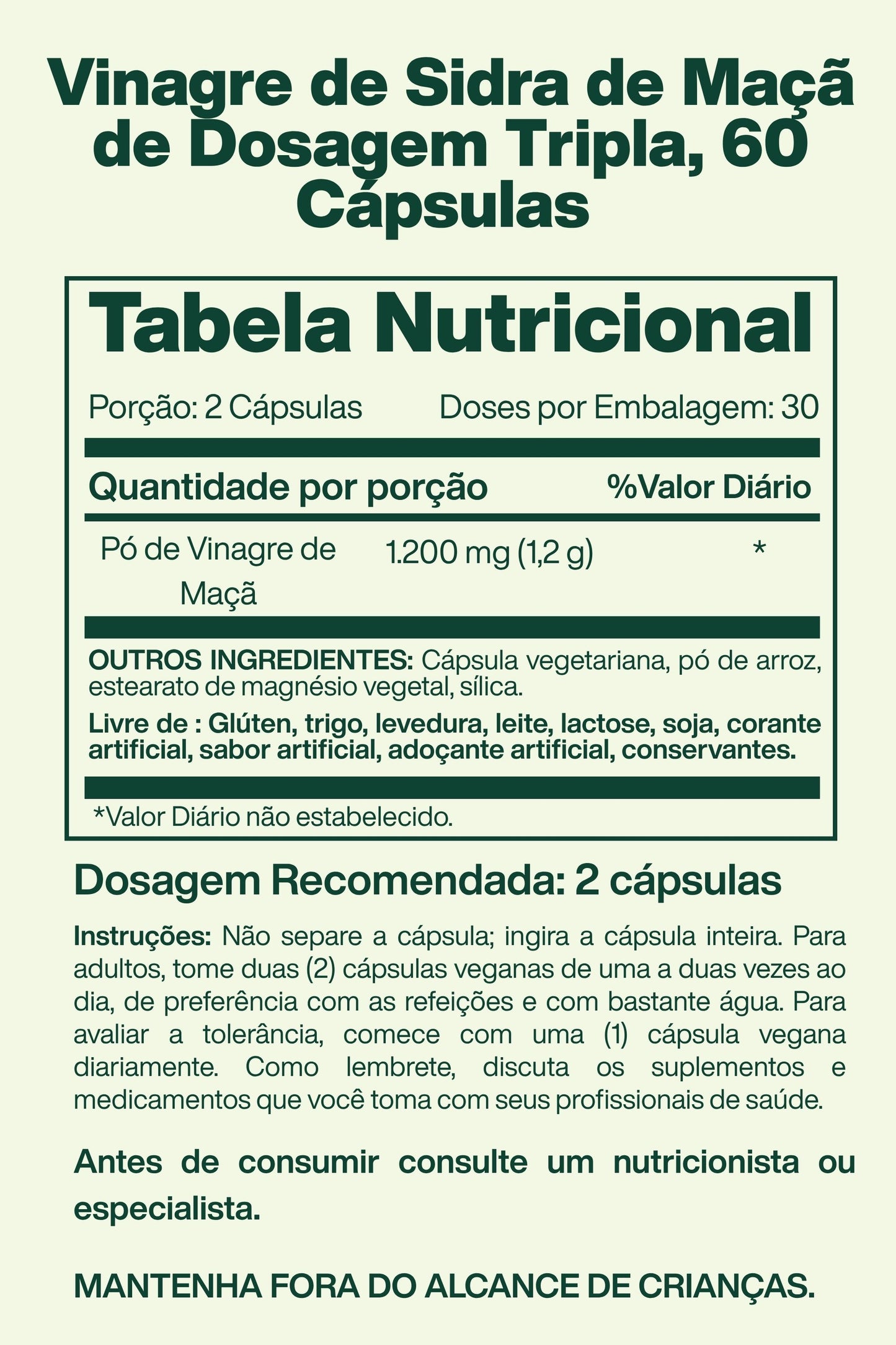Vinagre de Sidra de Maçã de Dosagem Tripla, 60 Cápsulas - Nature's Truth
