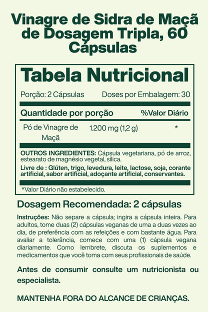 Vinagre de Sidra de Maçã de Dosagem Tripla, 60 Cápsulas - Nature's Truth