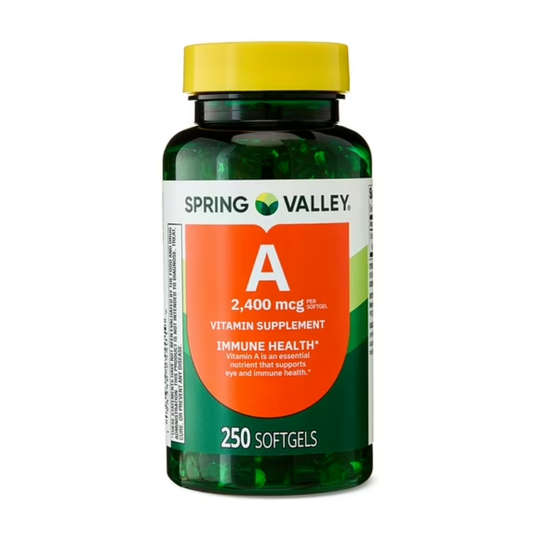 Vitamina A 2400mcg 250 Cápsulas - Spring Valley