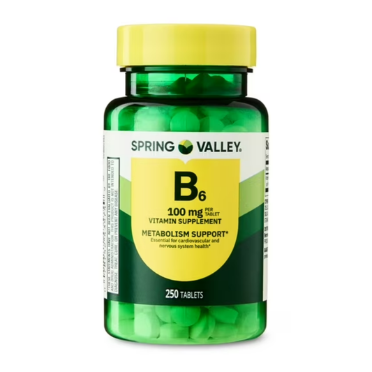 Vitamina B6 100mg 250 Tabletes - Spring Valley