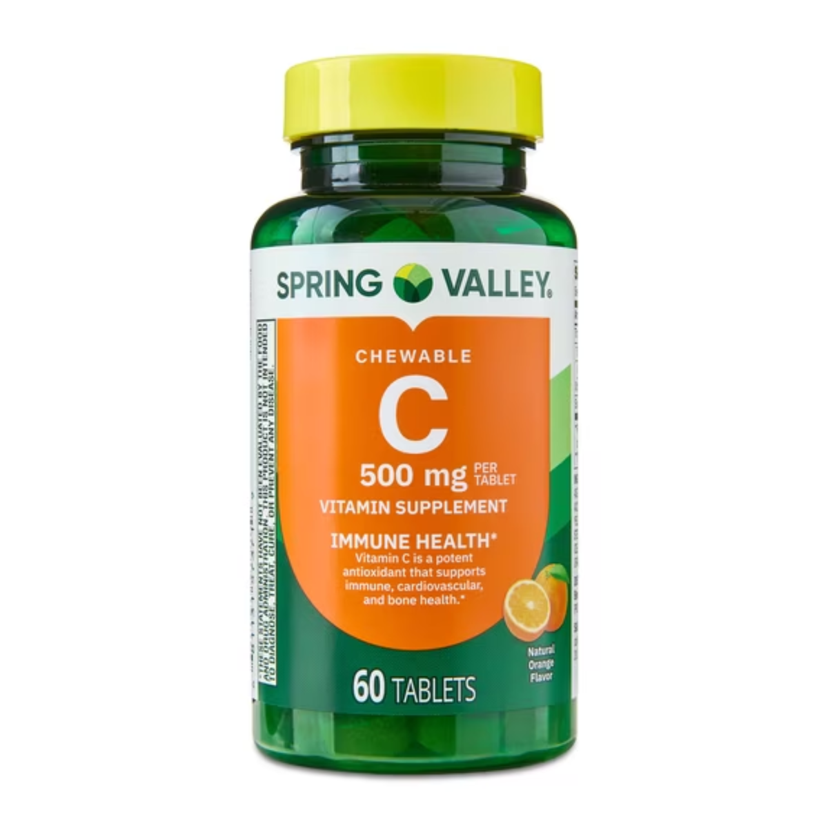 Vitamina C 500mg com 60 Tablets Mastigáveis Sabor Laranja - Spring Valley