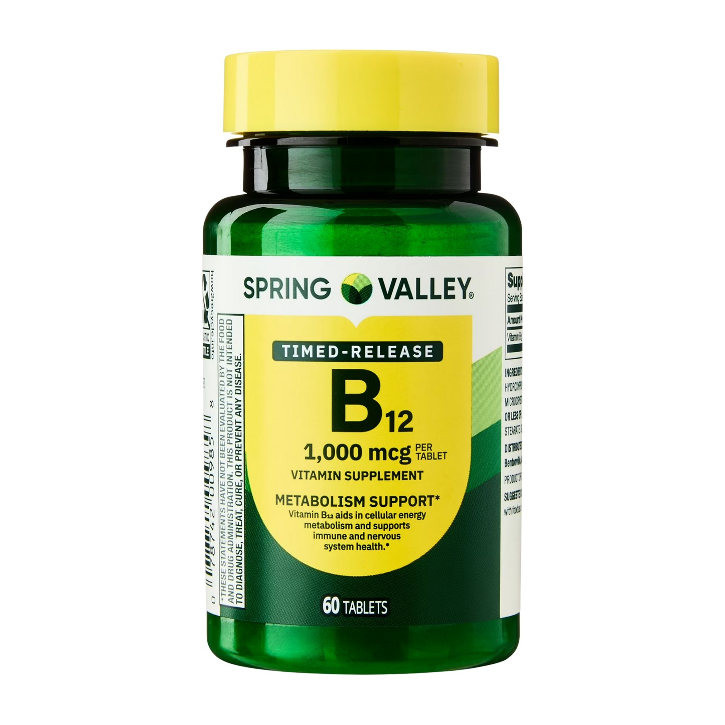 Vitamina B12 com 1000 mcg , 60 Tabletes - Spring Valley