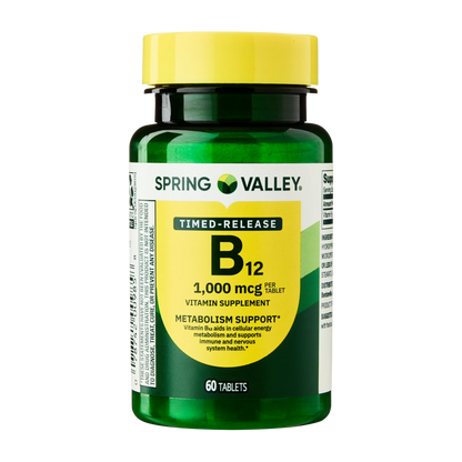 Vitamina B12 com 1000 mcg , 60 Tabletes - Spring Valley