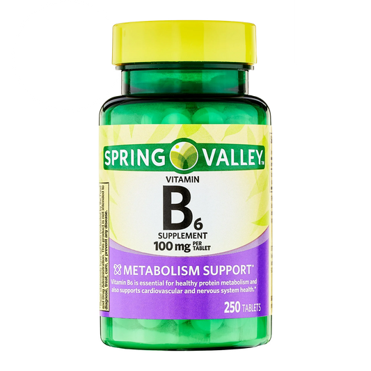 Vitamina B6 100mg 250 Tabletes - Spring Valley
