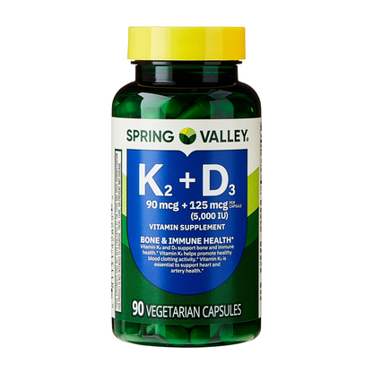 Vitamina K2 + D3 , 90 cápsulas - Spring Valley