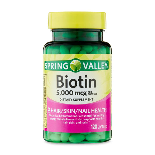 Biotina 5.000mcg 120 Softgel - Spring Valley