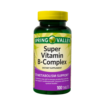Super Vitamina B Complex 100 Tabletes - Spring Valley
