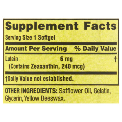 Luteína com Zeaxantina 6 mg 30 Softgel - Spring Valley