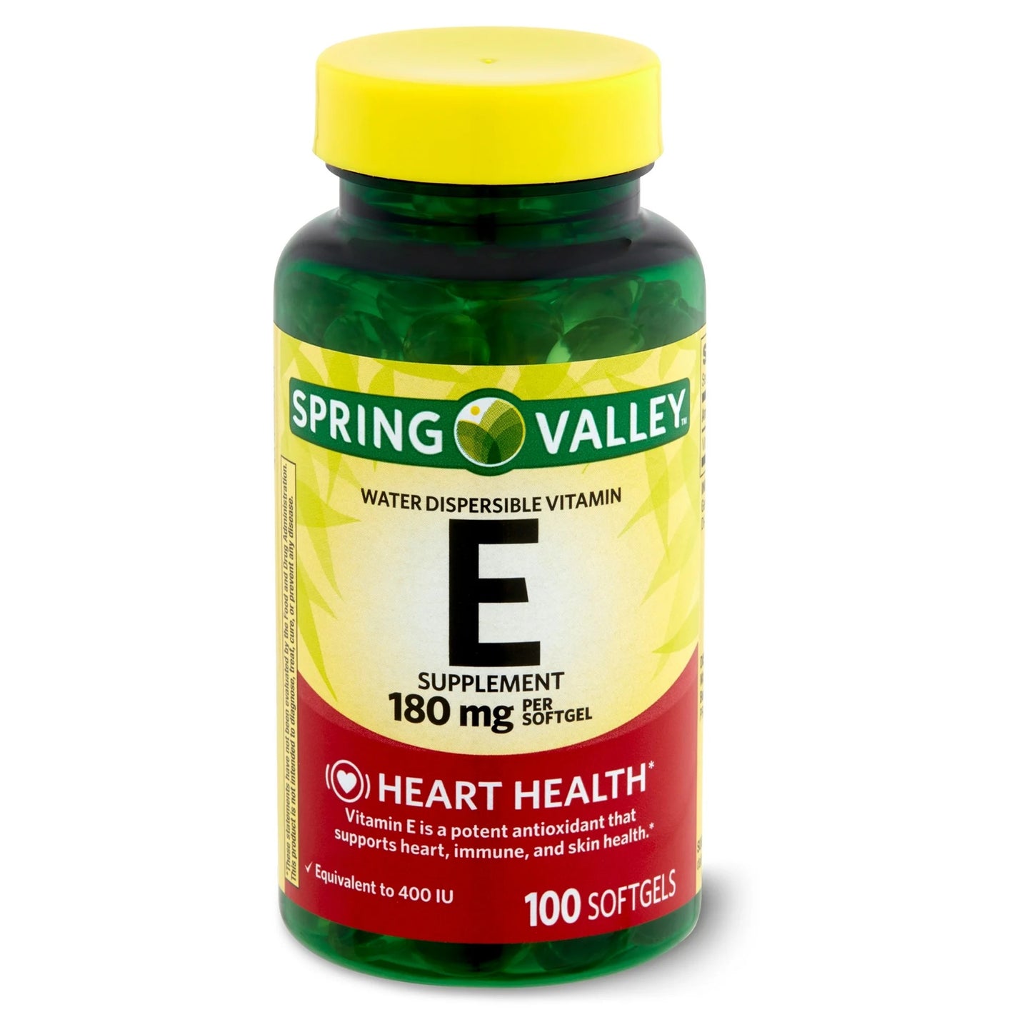 Vitamina E 180 mg 400 iu com 100 Softgel - Spring Valley