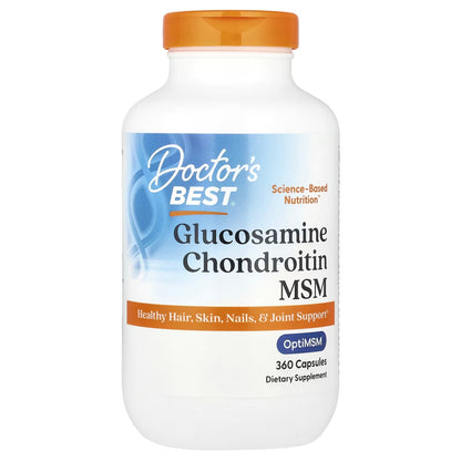 Glucosamina Condroitina MSM com 360 Cápsulas Veganas - Doctor's Best