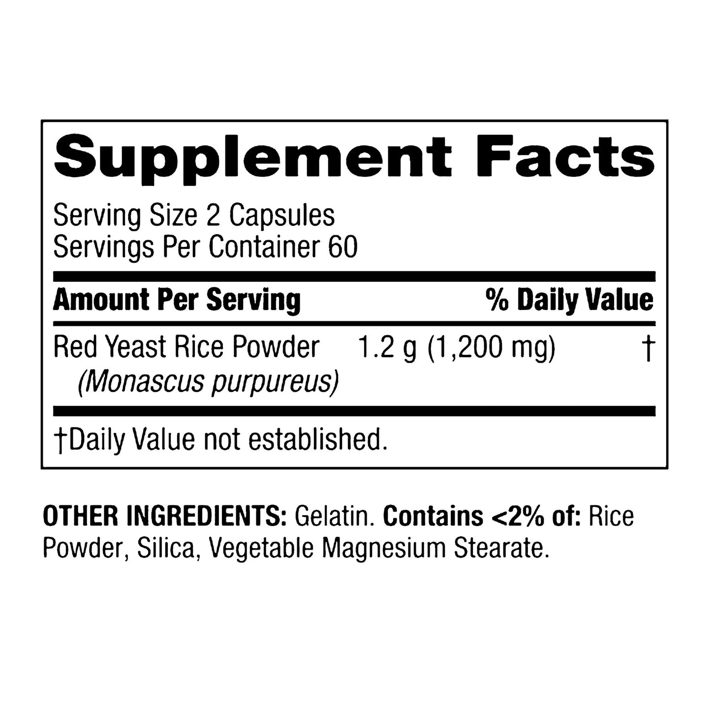 Arroz De Levedura Vermelha 600 Mg 120 Capsulas - Spring Valley