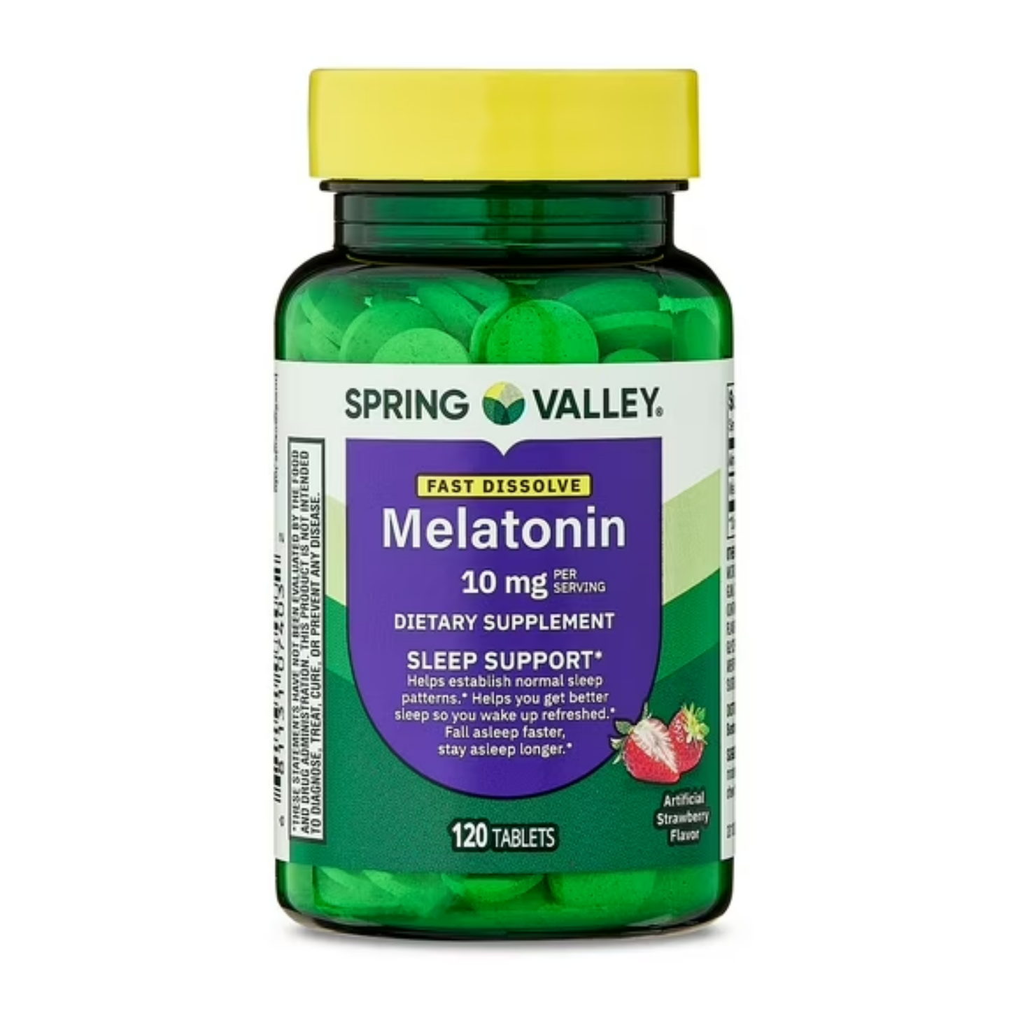 Melatonina 10mg com 120 Tabletes Sabor Morango - Spring Valley