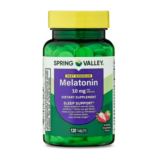 Melatonina 10mg com 120 Tabletes Sabor Morango - Spring Valley